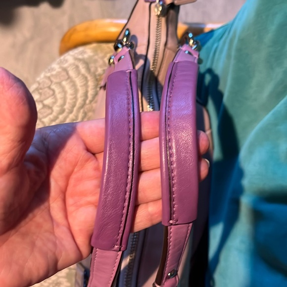 Coach Kristin satchel shoulder/Crossbody bag color block Pearl Violet/ purple - Picture 17 of 17